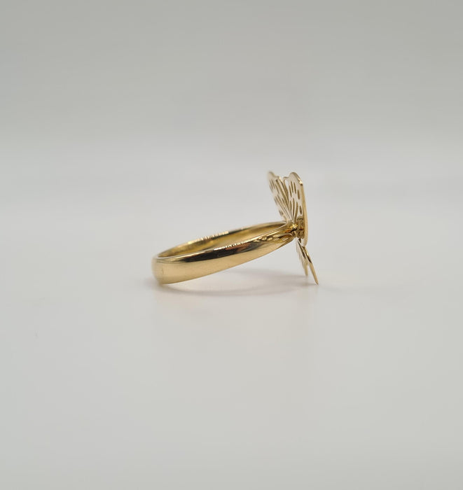 Yellow gold butterfly ring