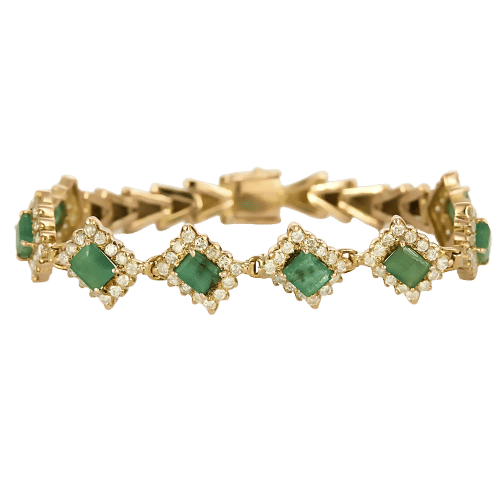 Bracelet Bracelet Esmeralda or rose et émeraudes 58 Facettes LP1423/