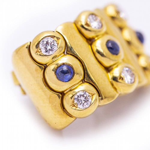 Boucles d'oreilles Earrings in gold, sapphire and diamonds 58 Facettes N102936EJ