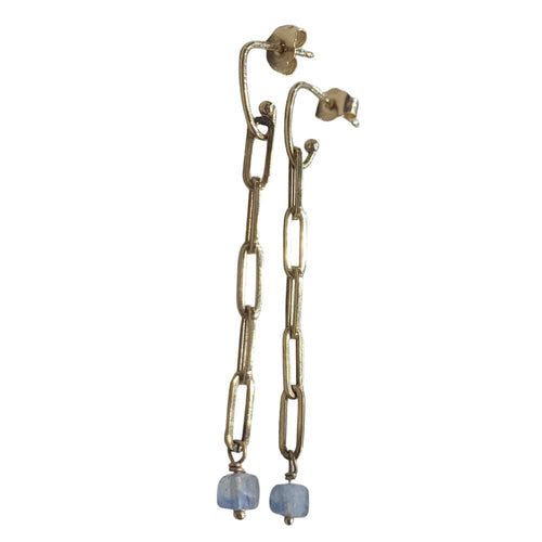 Boucles d'oreilles Boucles d'oreilles - Boucles d'oreilles détachables en or jaune 18 carats et kyanite 58 Facettes TA198