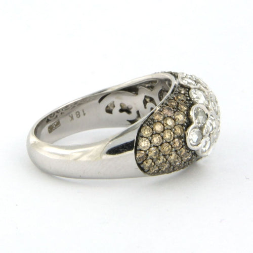 Bague 53 Bague en or blanc sertie de diamants taille rose et brillant jusqu'à 1,95 ct 58 Facettes