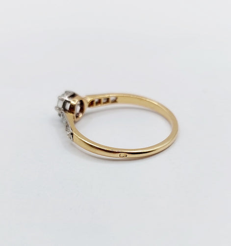 Bague 48 Bague solitaire art déco or jaune et diamants 58 Facettes A05660