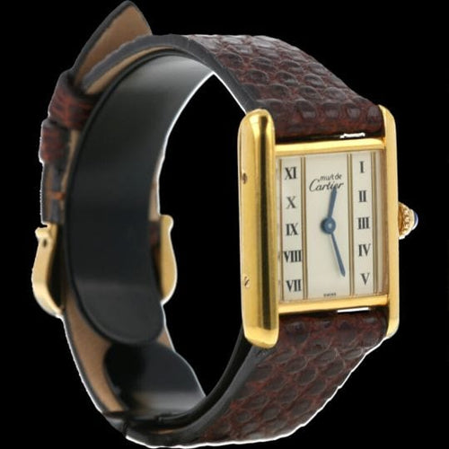 Montre Cartier Montre Tank Vermeil Must De Cartier Vermeil 58 Facettes MT43759