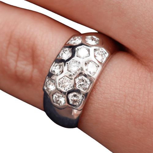 Bague 51 Bague en or blanc et diamants 58 Facettes 16705