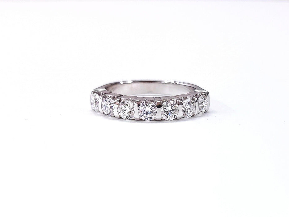 Bague 54 Demi alliance or blanc diamants 58 Facettes ALL.BAR-FA.46