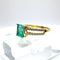 Bague 59 Bague en or jaune avec émeraude taille carrée et diamants 58 Facettes 50386