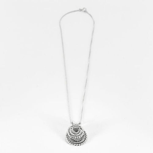 Collier 44cm Chaîne avec pendentif or blanc serti de diamants 58 Facettes 58_f60