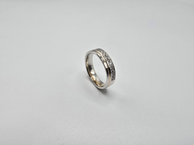 Bague 56 Bague Or Blanc Jaune / Rose sertie de diamants 58 Facettes 1-0000636/2