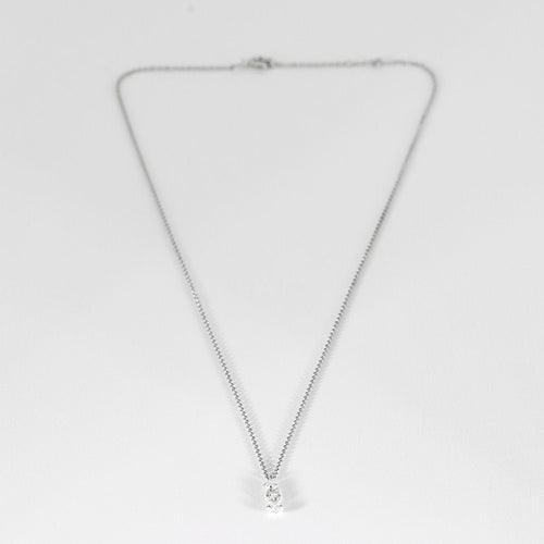 NÁHRDELNÍK Z BÍLÉHO ZLATA 3 DIAMANTY 0,45ct