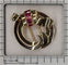 Broche Broche vintage rétro en or bicolore 18 carats sertie de rubis 58 Facettes 22166-0003