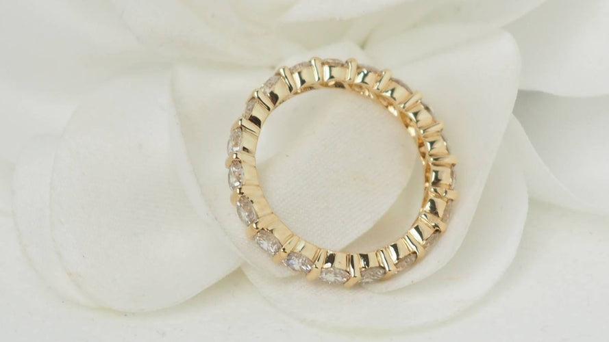 Bague 54 Alliance américaine en or jaune et diamants 58 Facettes 32368