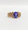 Bague 52 Bague jonc vintage en or 18k tanzanite 1,10 ct et diamants 58 Facettes B01020