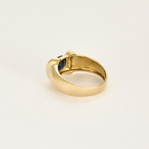 Bague 52 Bague jonc en or jaune et saphir 58 Facettes CHA5727X2