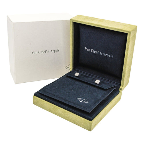 Boucles d'oreilles Van Cleef & Arpels Boucles d'oreilles Puces Sweet Alhambra Or blanc Diamant 58 Facettes 4160007RV