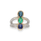 Bague 57 Bague Trilogie – Or Gris & Jaune 18k – Émeraude, Saphir & Topaze – Taille 57 – Vers 2000 58 Facettes FB11085