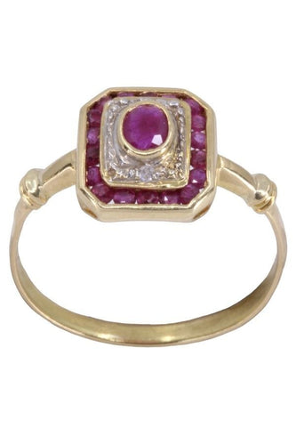 Bague 56 Bague moderne rubis diamants 58 Facettes 089111