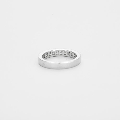 Bague 54 Demie alliance or blanc diamants 58 Facettes 311955