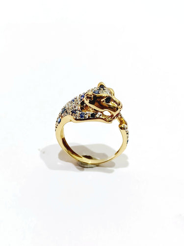 Bague 45 Bague Guépard diamants et saphirs 58 Facettes