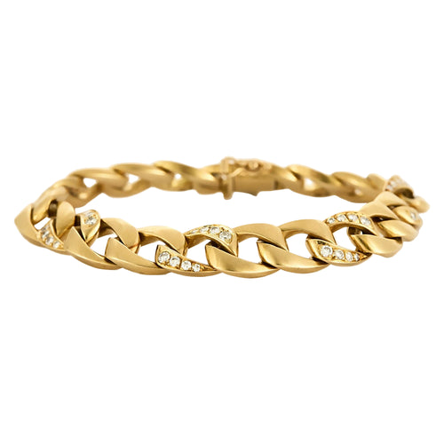 CARTIER, GEORGES L'ENFANT - BÉRGAMO - Brazalete en oro amarillo y diamantes 