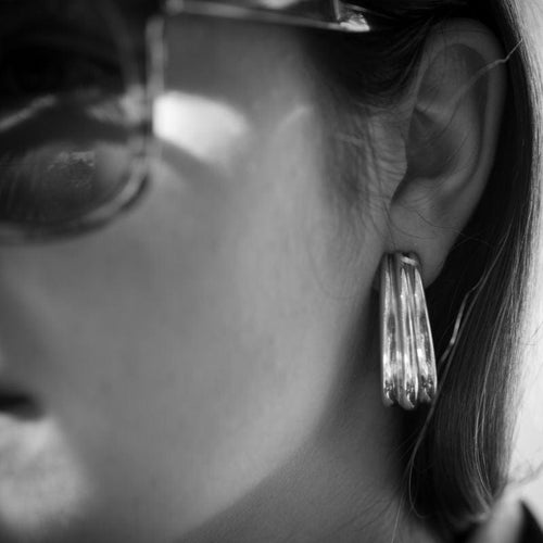 Boucles d'oreilles HERMES - Clips d'oreilles - en argent, poinçon de maître Lucien Vachey 58 Facettes