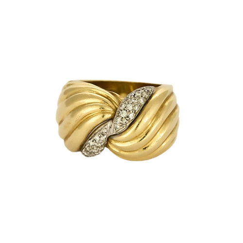 Bague 54 Bague or jaune et diamants à motif de noeud stylisé 58 Facettes LIS2487