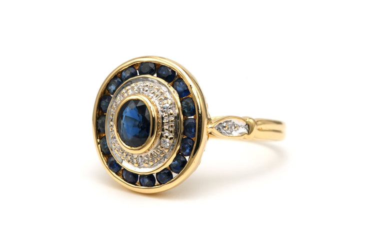 Bague 51 Bague contemporaine or jaune sertie de saphirs et de diamants (+-0.03ct) 58 Facettes 22982