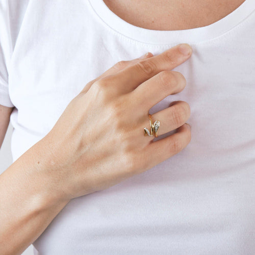 Bague Bague 2 ors serpent 58 Facettes LP654