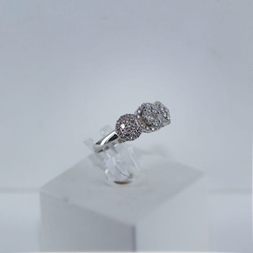 Bague Bague "trilogie" Or blanc Diamants 58 Facettes