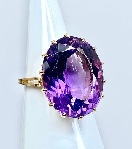 Bague 56 Bague en or jaune & améthyste 58 Facettes AB317