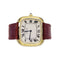 Uhr Cartier, „Square“ aus Gelbgold und Leder. 