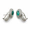 Boucles d'oreilles Boucles d'oreilles en or blanc ornées d'émeraudes ovales et de diamants. 58 Facettes 50361