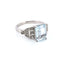 Vintage-Ring aus Weißgold mit Aquamarin 2,40 ct und Diamant 0,25 ct