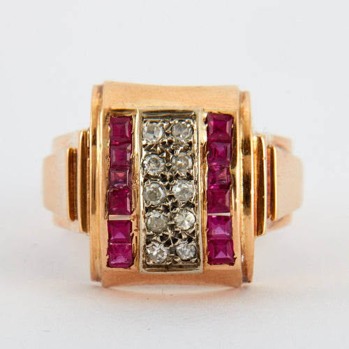 Bague 55 Bague Tank Or Rose 58 Facettes