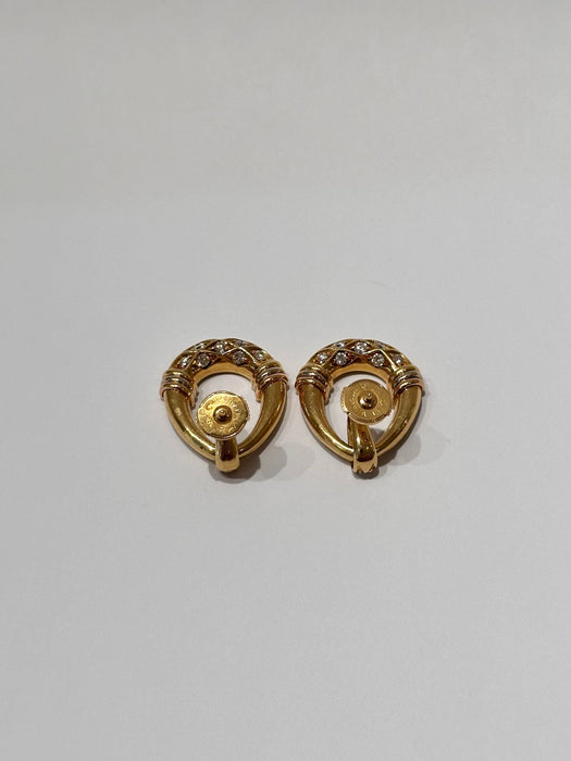 CARTIER - Pendientes de diamantes y oro amarillo.