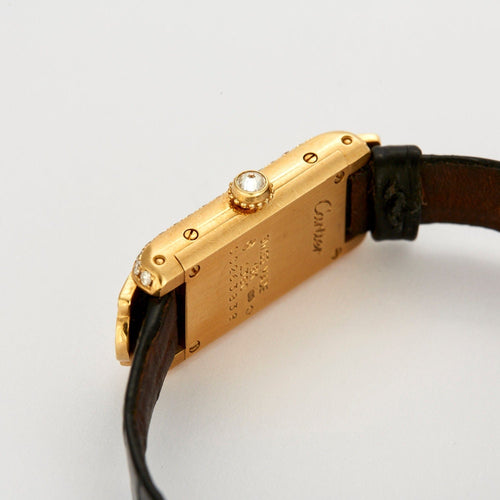 Montre CARTIER - Montre Tank Art Déco or jaune et diamants 58 Facettes