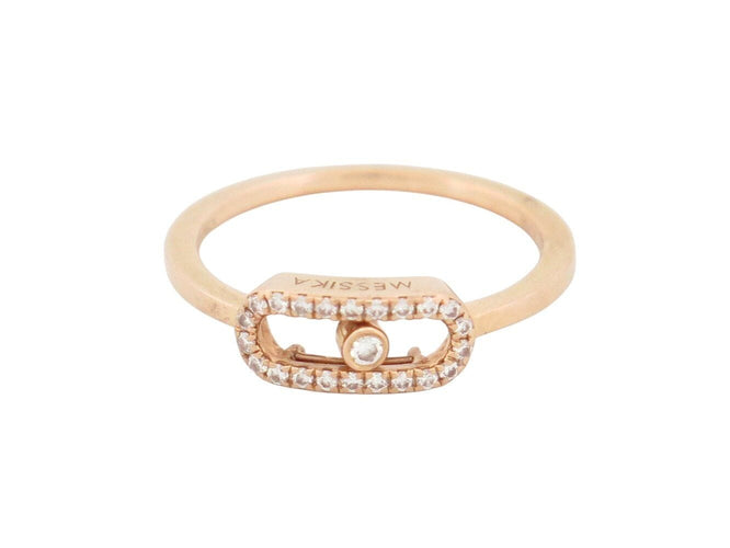 Bague 47 bague MESSIKA move uno semi pavee 04705-pg or rose 18k & diamants t47 58 Facettes 272292