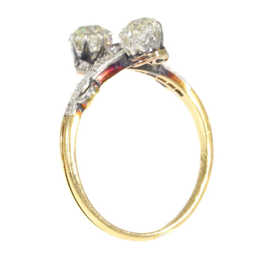 Vintage Belle Epoque diamond Toi & Moi engagement ring 