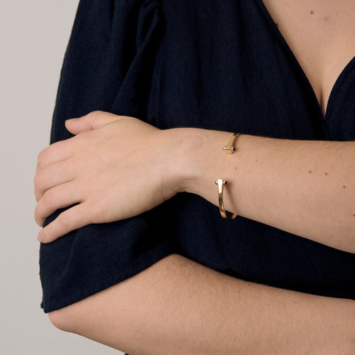 Bracelet Bracelet jonc en or jaune et saphirs 58 Facettes ROD4428X3