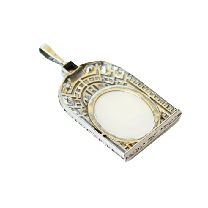 Pendentif pendentif/charm en platine avec diamants et nacre 58 Facettes Q110B(946)