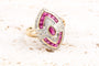 Bague 57 Bague rubis 1,35 ct et diamants 0,45 ct en or jaune 58 Facettes BGNAVRUD6147-107