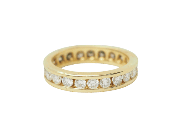 Bague 53.5 Alliance tour complet en or jaune et diamants 1,32ct 58 Facettes 33441