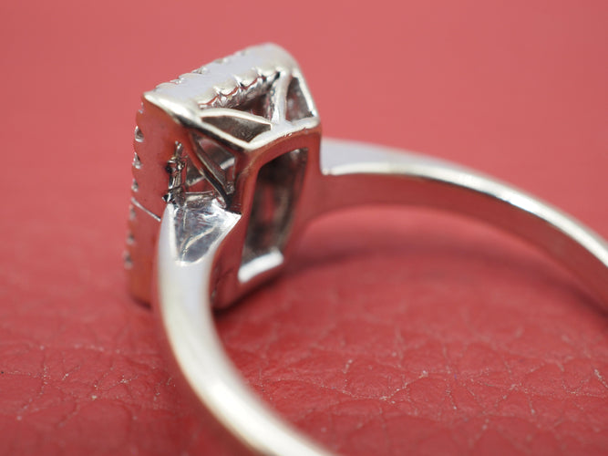 Bague 52 Bague boucle d'oreille diamant style Art déco 58 Facettes