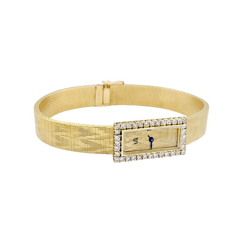 Montre Montre vintage UTI, mouvement Blancpain, or jaune, diamants. 58 Facettes 34991