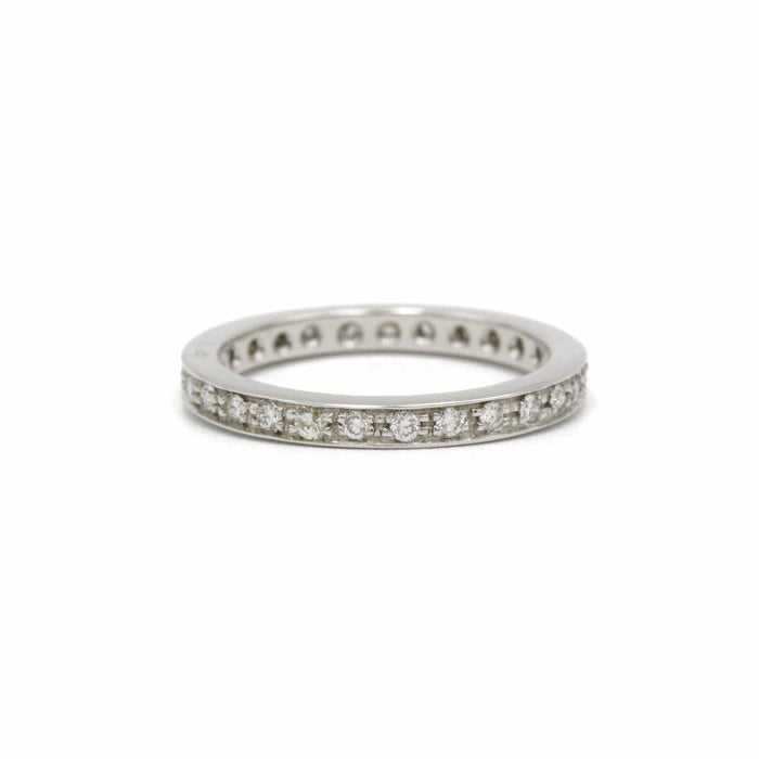 Bague 56 Alliance or blanc diamants 58 Facettes 220508R