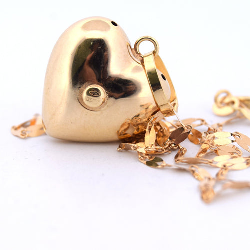 Collier Pendentif coeur avec chaîne en or jaune 58 Facettes