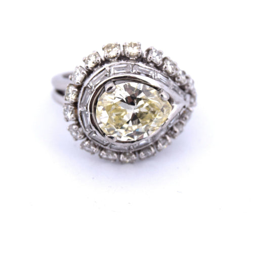 Bague 47 Bague rétro en platine 58 Facettes