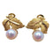 Boucles d'oreilles Boucles d'oreilles vintage en or jaune et perles en forme de feuille 58 Facettes