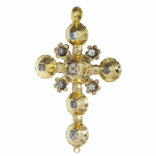 Pendentif Grandeur baroque des années 1680 : un pendentif en forme de croix en diamant 58 Facettes 22276-0136