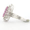 Bague 54 Bague en or blanc avec saphir rose et diamants taille brillant 58 Facettes