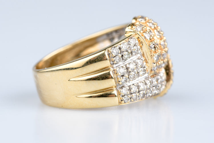 Bague 52 Bague cocktail en or jaune pavée de diamants 58 Facettes BG41942-107
